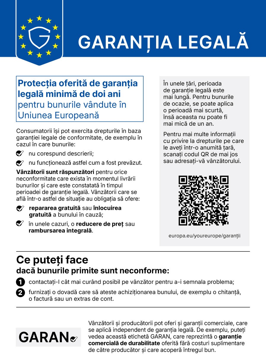 Notificarea armonizată a Uniunii Europene privind garanția legală de conformitate