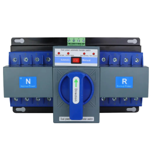 Comutator de transfer automat trifazic 4P retea sau sursa auxiliara ATS clasa CB 220V 63A