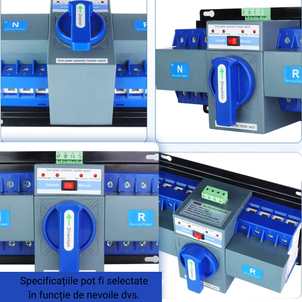 Comutator de transfer automat trifazic 4P retea sau sursa auxiliara ATS clasa – imagine 2 Comutator de transfer automat trifazic 4P retea sau sursa auxiliara ATS clasa CB 220V 63A