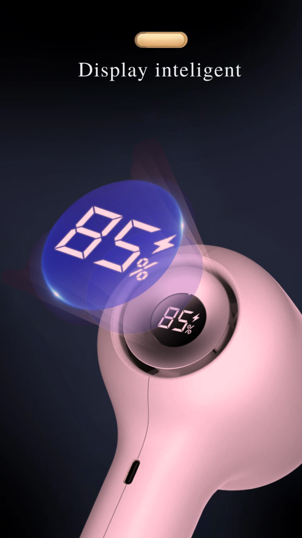 Pila Electrica pentru Talpi si Calcaie Noenno, 180 min Timp Functionare, 5 – imagine 3 Pila Electrica pentru Talpi si Calcaie Noenno, 180 min Timp Functionare, 5 Trepte de Viteza, Ecran LED Inteligent, Acumulator 2000 mAh Colectare Reziduri, Husa de transport si 3 Capete incluse, Incarcator USB-C, Roz