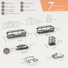 Etajera pentru baie si dus, Noenno, set 7 piese din otel inoxidabil, – imagine 4 Etajera pentru baie si dus, Noenno, set 7 piese din otel inoxidabil, cu capacitate mare, pentru depozitare si organizarea, Negru