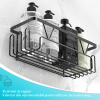 Etajera pentru baie si dus, Noenno, din otel inoxidabil, pentru depozitare si – imagine 6 Etajera pentru baie si dus, Noenno, din otel inoxidabil, pentru depozitare si organizare, Negru