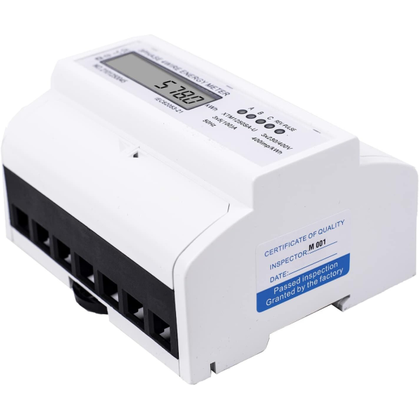 Contor trifazic de energie cu afisaj LCD, 100 A, 230V, 3 faze, – imagine 4 Contor trifazic de energie cu afisaj LCD, 100 A, 230V, 3 faze, alb