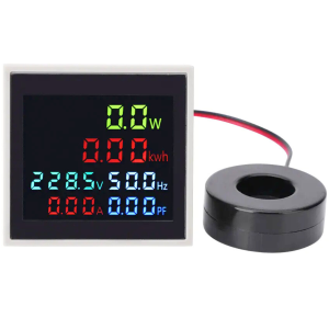 Panelmetru combinat si multifunctional, 6 in 1 AC 50-300V, 0-100 A color cu transformator de curent