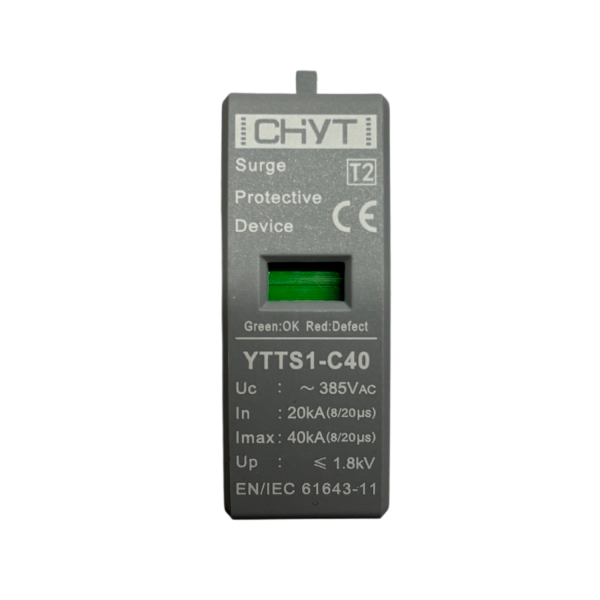Cartus inlocuitor pentru descarcator supratensiune AC 3P+N, SPD tip 2, trifazat, 20KA Cartus inlocuitor pentru descarcator supratensiune AC 3P+N, SPD tip 2, trifazat, 20KA – 40 KA, raspuns ≤25ns