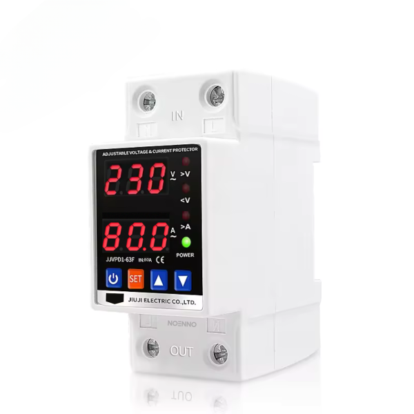 Releu digital de protectie tensiune monofazic 220v, reglabil si digital, recuperare automata, – imagine 2 Releu digital de protectie tensiune monofazic 230v, reglabil si digital, recuperare automata, 1-80A