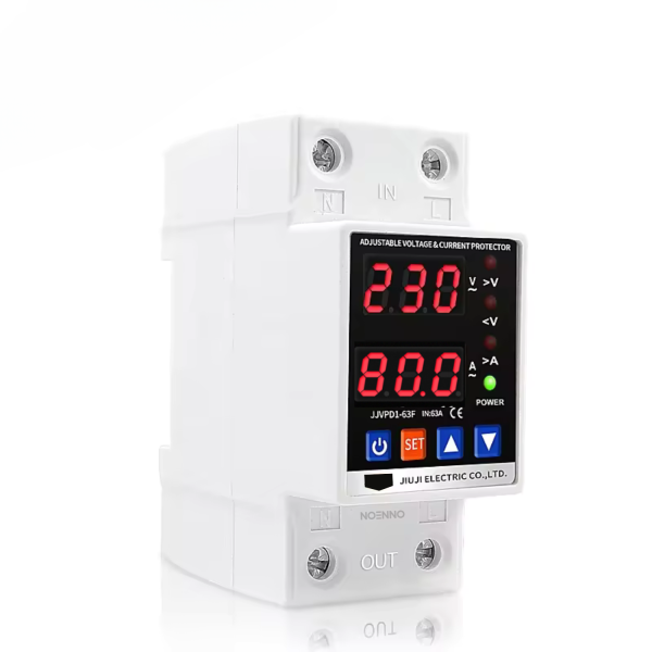 Releu digital de protectie tensiune monofazic 220v, reglabil si digital, recuperare automata, – imagine 3 Releu digital de protectie tensiune monofazic 230v, reglabil si digital, recuperare automata, 1-80A