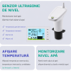 Senzor nivel apa cu ultrasunete, masurare lichid pana la 5 metri, transmitere wifi 433, ecran monitorizare