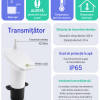 Senzor nivel apa cu ultrasunete, masurare lichid pana la 5 metri, transmitere wifi 433, ecran monitorizare