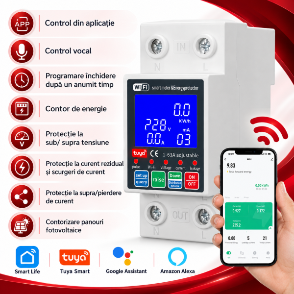 ChatGPT Image Sep 26, 2026, 03_21_31 PM Contor de energie bidirectional Tuya, Smart meter, releu de protectie supra/ subtensiune, intarziere la pornire, protectie scurgeri tensiune reglabil 1-63A monitor energie, panouri fotovoltaice