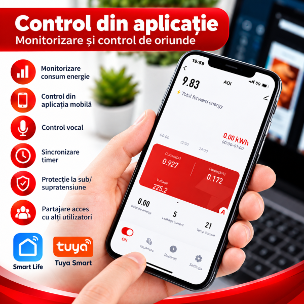 ChatGPT Image Sep 26, 2026, 03_57_38 PM Contor de energie Tuya Smart WiFi, releu de protectie supra/ subtensiune, monofazic bidirectional, protectie scurgeri tensiune reglabil 1-100A monitor energie de mare precizie, panouri fotovoltaice