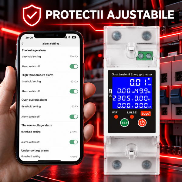 ChatGPT Image Sep 26, 2026, 05_30_57 PM Releu smart bidirectional NOENNO, 1-80A, protecție supra/subtensiune, automatizare panouri fotovoltaice
