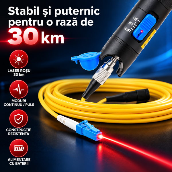 ChatGPT Image Sep 27, 2026, 07_33_49 AM Tester fibra optica raza 30 km pentru detectare si localizare cablurilor de fibra optica, laser 30 Mw, LC, ST, SC