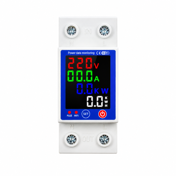 ChatGPT Image Sep 27, 2026, 09_19_18 AM Contor de energie Tuya Smart WiFi, afisaj color, protectie supra/subtensiune, protectie scurgeri tensiune reglabil 1-63A monitor energie