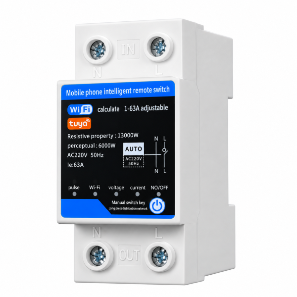 ChatGPT Image Sep 28, 2026, 04_03_09 PM Contor de energie Tuya Smart WiFi, releu de protectie supra/subtensiune, protectie scurgeri tensiune reglabil 1-63A monitor energie de mare precizie