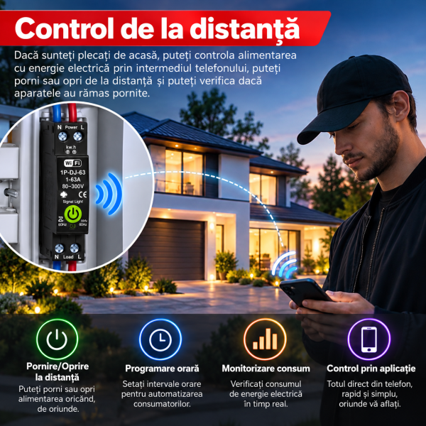 ChatGPT Image Sep 29, 2026, 05_22_48 AM Releu smart bidirectional cu reductor NOENNO, Wi-Fi, protectie supratensiune/subtensiune, contor energie, 1–63A