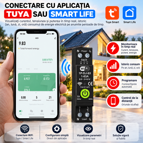 ChatGPT Image Sep 29, 2026, 05_25_55 AM Releu smart bidirectional cu reductor NOENNO, Wi-Fi, protectie supratensiune/subtensiune, contor energie, 1–63A