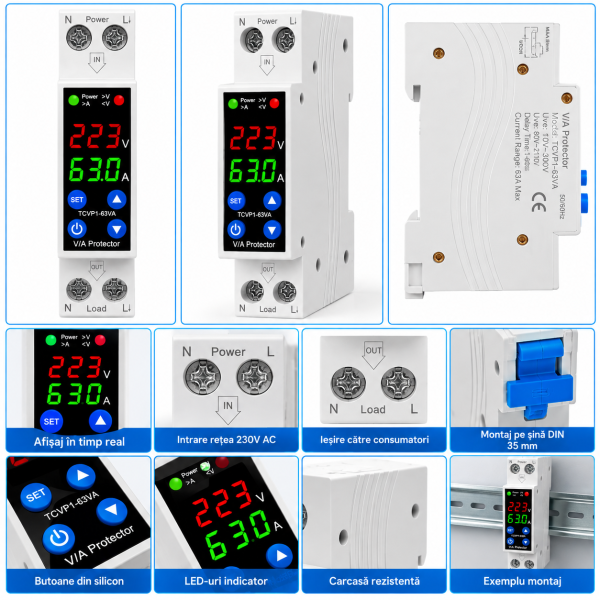 ChatGPT Image Sep 29, 2026, 05_43_18 AM Releu de protectie 63A cu afisaj color, supratensiune, subtensiune, supracurent, NOENNO