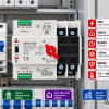 Comutator automat într-un tablou electric Comutator de transfer automat, monofazat, pentru retea-generator, ATS 1P+N, 100A
