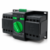 Comutator industrial automat negru cu mâner verde Comutator de transfer automat trifazic 4P retea sau sursa auxiliara ATS clasa PC 220V 63A negru