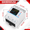 DIMENSIUNI Smart Meter Product Diagram Contor de energie smart TUYA, bidirectional, trifazic 3P+N, pentru panouri fotovoltaice 100A