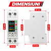 DIN Rail Meter Dimensions Infographic Contor electric si releu de protectie WIFI 40A cu afisaj color, protectie tensiune si curent NOENNO