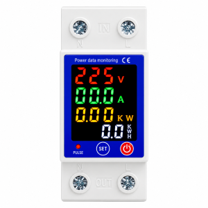 DIN-Rail Power Meter Display Releu monofazat si contor de energie cu afisaj color NOENNO, 230V/1-63A, reglabil, digital cu multiple protectii
