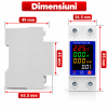 Releu monofazat si contor de energie cu afisaj color NOENNO, 230V/1-63A, reglabil, digital cu multiple protectii