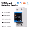 Hae38a099b11f455fa9b1634e526f4a74w Contor de energie Tuya Smart WiFi, releu de protectie supra/subtensiune, protectie scurgeri tensiune reglabil 1-63A monitor energie de mare precizie