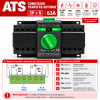Infografic ATS 3P+N_ Conectare și Funcții Comutator de transfer automat trifazic 4P retea sau sursa auxiliara ATS clasa PC 220V 63A negru