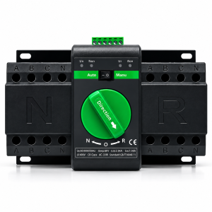 Comutator de transfer automat trifazic 4P retea sau sursa auxiliara ATS clasa PC 220V 63A negru