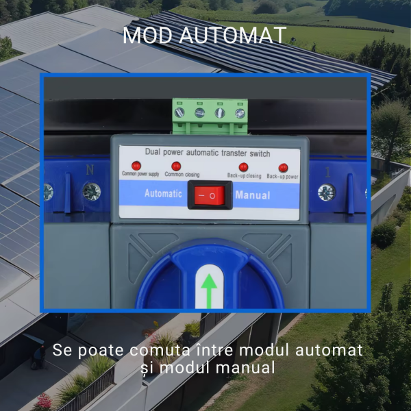 MOD AUTOMAT Comutator de transfer automat trifazic 4P retea sau sursa auxiliara ATS clasa CB 220V 63A