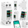 White DIN-Rail Smart Energy Meter Collage Contor electric si releu de protectie WIFI 40A cu afisaj color, protectie tensiune si curent NOENNO