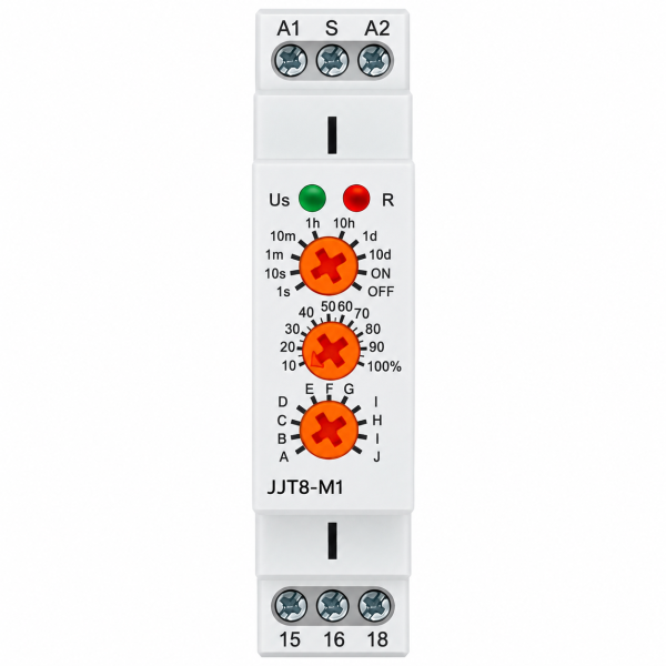 White DIN-Rail Timer Relay Module Releu de timp multifunctional, 10 functii, 0.1s–10 zile, AC 230V, NOENNO